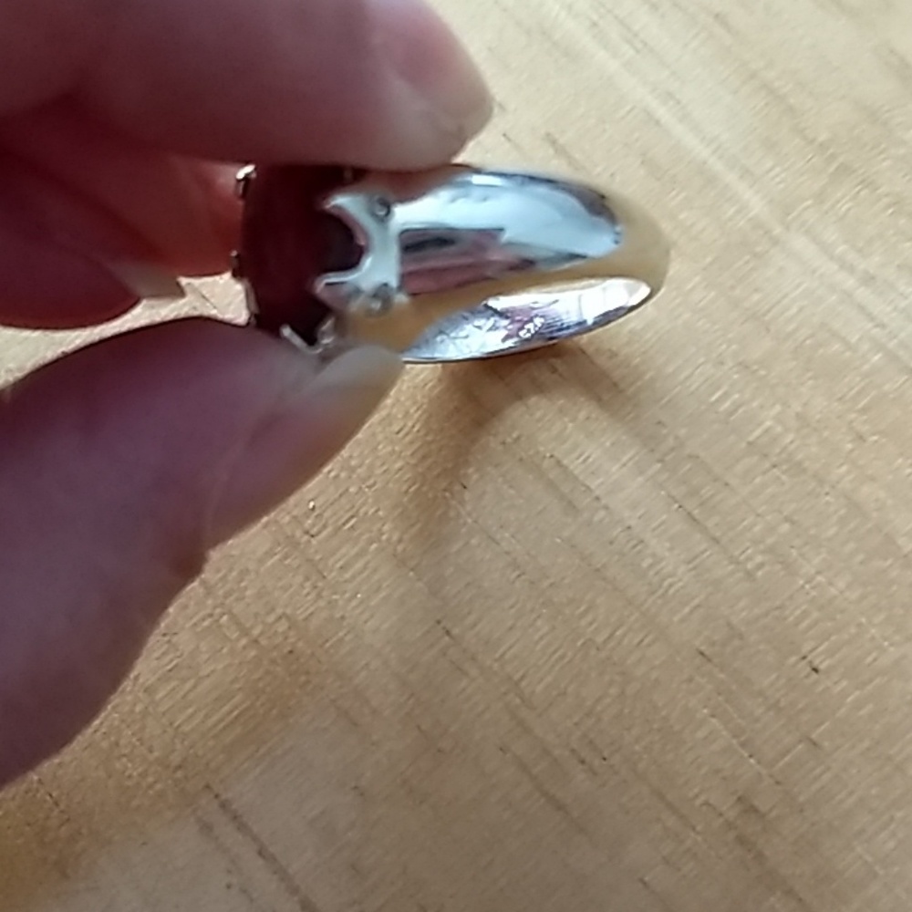 Ruby Sterling Silver Statement Ring Size 7.5 - Picture 8 of 8